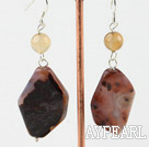 Fashion Agate Dangle Charm Earrings With Fish Hook