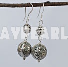 Simple Style Melon Shape Tibet Silver Dangle Earrings With Fish Hook