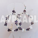 Wholesale Large-diameter circle shell and amethyst earrings