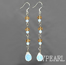 long style opan and yellow crystal earrings