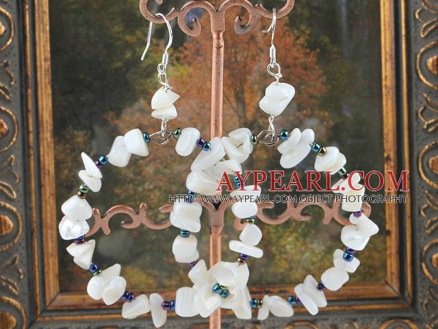 Wonderful Large Diameter Natural White Shell Hoop Earrings 