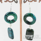 Nice Donut And Rectangle Shape Phoenix Stone Dangle Earrings With Fish Hook