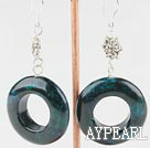 Wholesale Fashion 28Mm Donut Shape Phoenix Stone And Metal Flower Dangle Earrings With Fish Hook