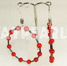 Grand Large Diameter Loops Red Bloodstone Hoop Earrings With Fish Hook