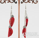 Fashion Red Pepper Coral Dangle Earrings With Fish Hook
