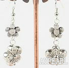 Lovely Plum Blossom Shape Ccb Silver Like Engraved Charm Earrings