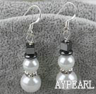 snowman sea shell beads Xmas/ Christmas earrings