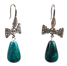 Wholesale Lovely Fashion Style Drop Shape Phoenix Stone Dangle Earrings With Rhinestone Bow