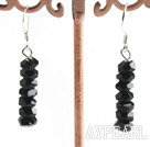 Lovely Layered Black Crystal Dangle Earrings With Fish Hook