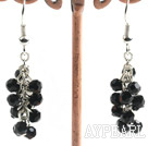 Fashion Cluster Style Black Crystal Earrings With Fish Hook