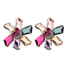 Beautiful Flower Shape Multi Color Austrian Crystal Earrngs