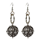 Vintage Style Black Rhinestone Dangle Earrings