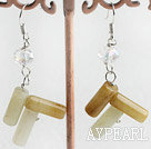Fashion Firecracker Three Color Jade And White Crystal Dangle Earrings