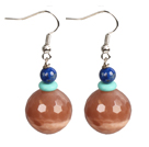 Classic Design Fashion Lapis Turquoise Sun Stone Beads Dangle Earrings