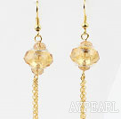 Wholesale New Design Long Style Yellow Colored Glaze Charm Earrings