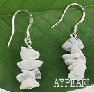 finely carved white turquoise chips earrings