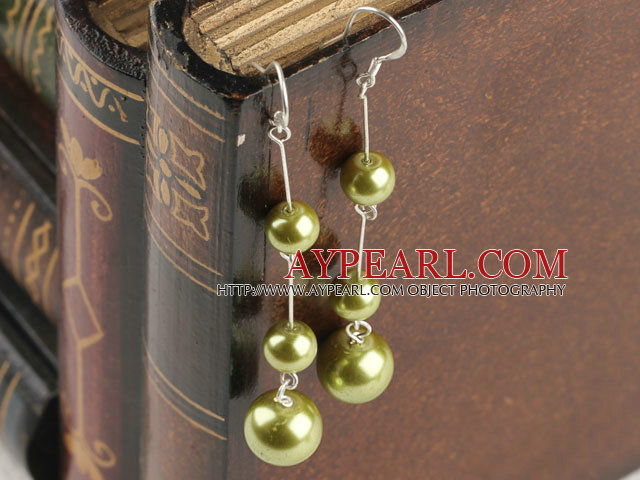 dangling light yellow acrylic ball earrings
