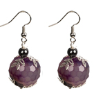 Classic Design Fashion Purple Agate Beads Dangle Earrings