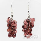 New Design Purple Red Color Drop Shape Crystal Cluster Earrings