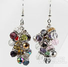 New Design Multi Color Multi Crystal Cluster Earrings