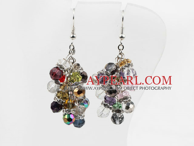 New Design Multi Color Multi Crystal Cluster Earrings