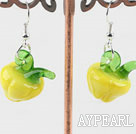 Wholesale Lovely Style Yellow Colored Glaze Vegetalbe Earrings