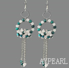 Wholesale New Style Assorted Round Rose Quartz and Phoenix Tassel Fashion Earrings