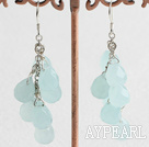 Lovely Blue Drop Shape Crystal Dangle Earrings With Fish Hook