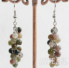 Popular Colorful Round Indian Agate Cluster Dangle Earrings With Fish Hook