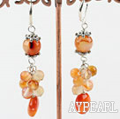Fashion Mixed Color And Shape Agate Dangle Earrings With Lever Back Hooks
