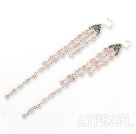 Wholesale Lovely Long Style Loop Links Cherry Quartz Dangle Earrings With Fish Hook