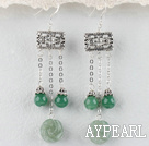 Wholesale Simple Style Green Aventurine Dangling Earrings