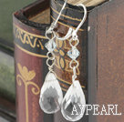 Lovely White Drop Shape Crystal Earrings With Lever Back Hook