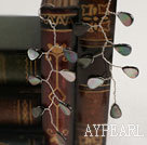 Wholesale Fashion Wired Nut Shape Black Lip Shell Dangle Earrings With Fish Hook