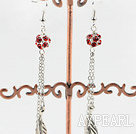 dangling style manmade diamond ball earrings