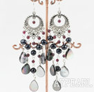 chandelier shape black pearl black lip shell earring