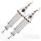 lovely pink agate ball metal earrings with rhinestone