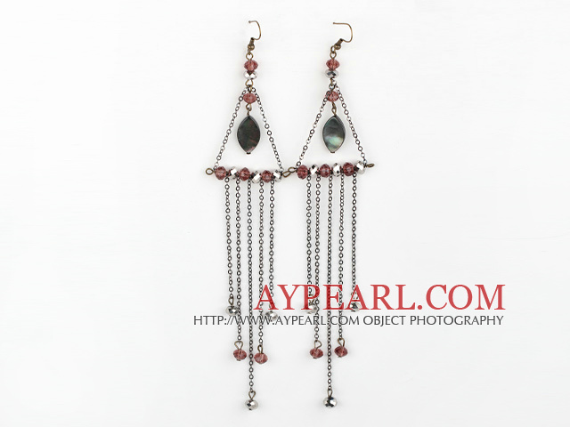 lovely pink agate ball metal earrings with rhinestone