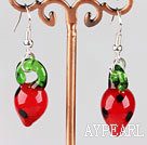 Wonderful Simple Strawberry Shape Colored Glaze Dangle Earrings With Fish Hook