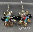 Fashion Style Assorted Multi Color Crystal Flower Earrings