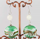 green round shape 20mm colored glaze earrings 