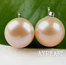 Nice Hot Style 11.5-12Mm Natural Pink Freshwater Pearl Studs Earrings