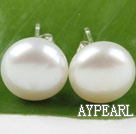 sellable 11.5-12mm real white  pearl studs