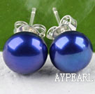 8-8.5 mm blue fresh water pearl studs