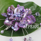 wedding jewelry admirably purple pearl and shell flower brooch