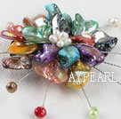 wedding jewelry admirably colorful pearl and shell flower brooch