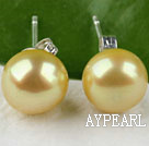 Popular 8-8.5Mm Yellow Freshwater Pearl Studs Earrings