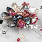 wedding jewelry admirably inches colorful pearl and shell flower brooch