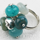 Wholesale Classic Design Assorted Blue Jade Adjustable Ring