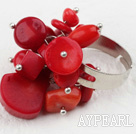 Wholesale Classic Design Assorted Red Coral Adjustable Ring